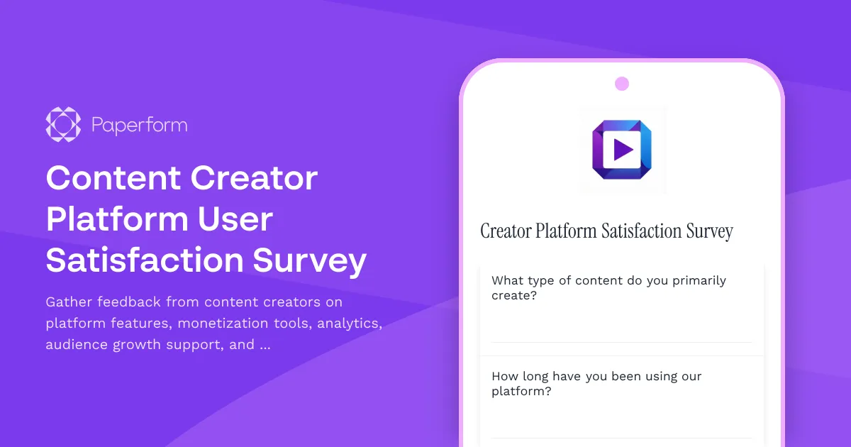 Content Creator Platform User Satisfaction Survey