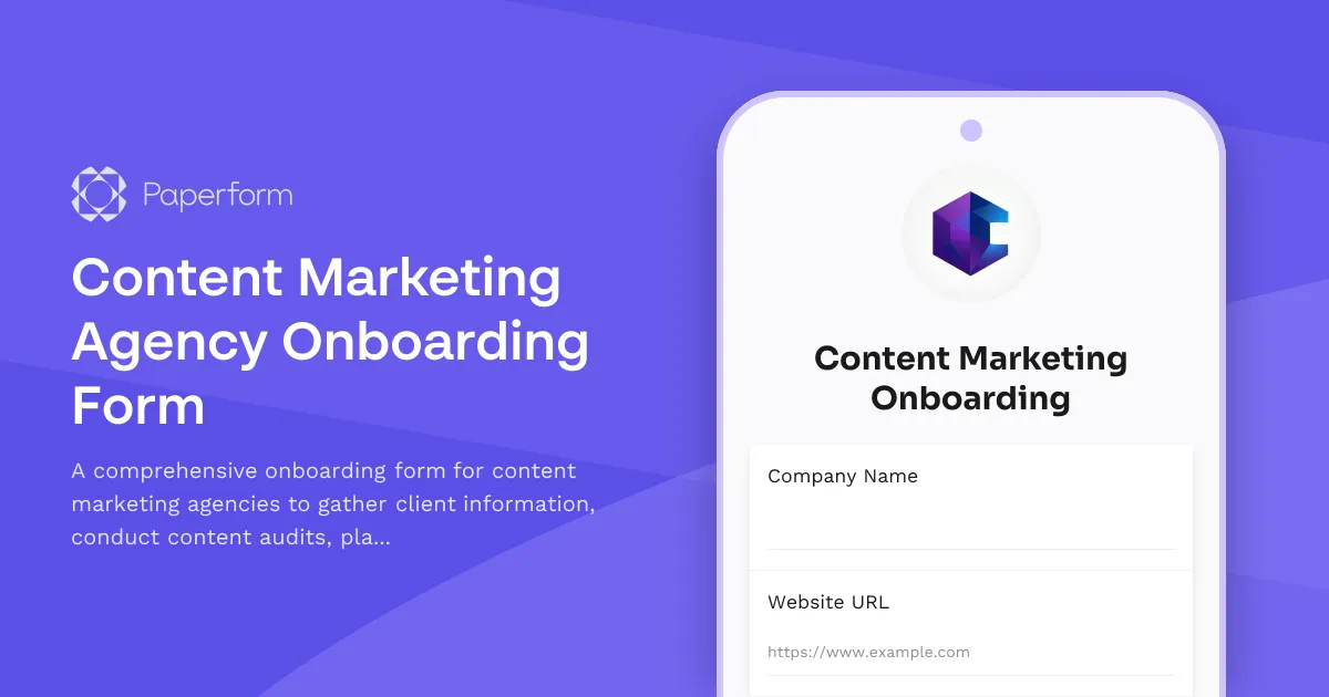 Content Marketing Agency Onboarding Form