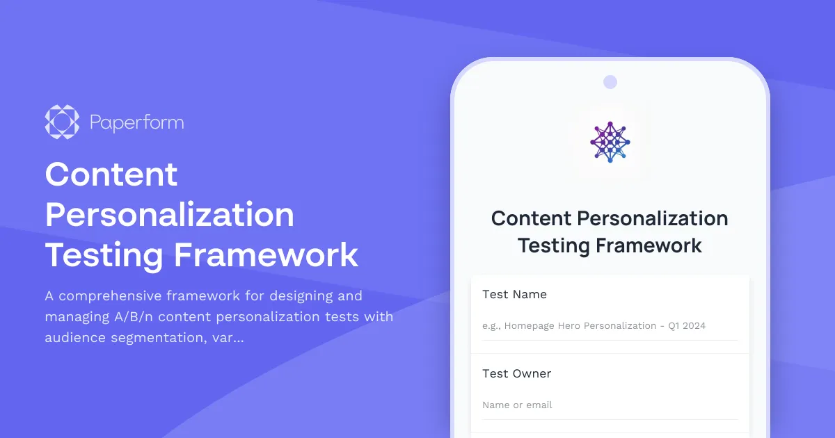 Content Personalization Testing Framework