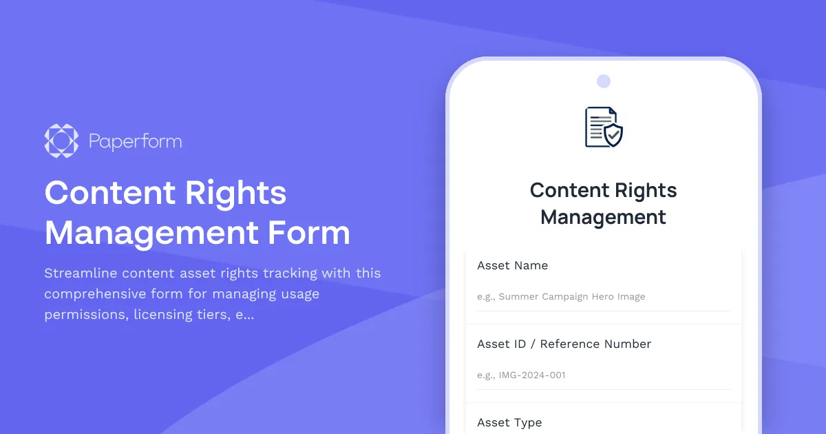 Content Rights Management Form