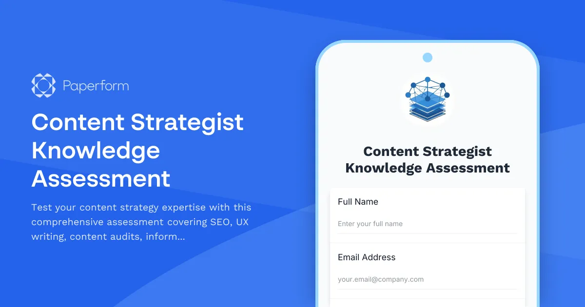 Content Strategist Knowledge Assessment