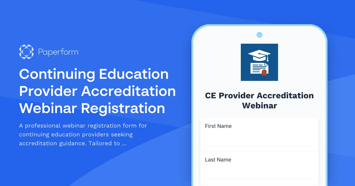 Continuing Education Provider Accreditation Webinar Registration
