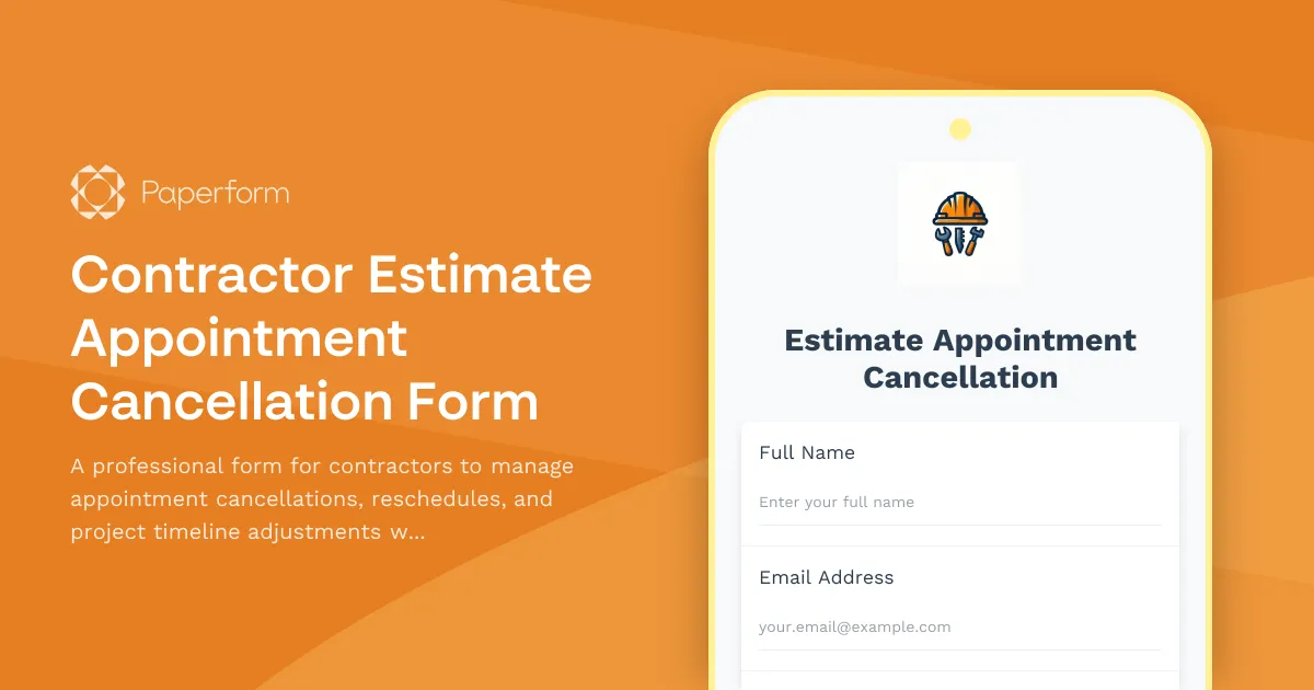 Contractor Estimate Appointment Cancellation Form