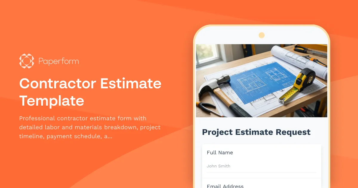Contractor Estimate Template