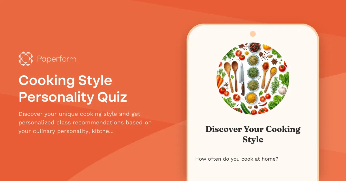 Cooking Style Personality Quiz