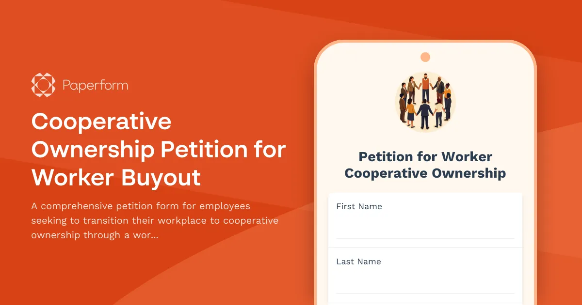 Cooperative Ownership Petition for Worker Buyout