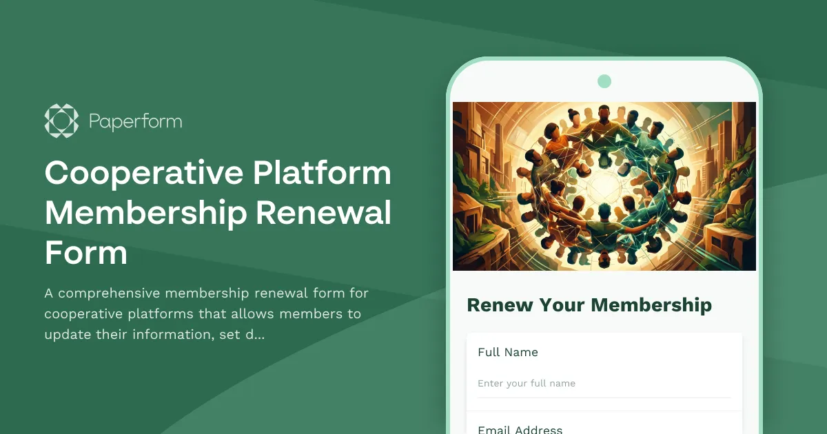 Cooperative Platform Membership Renewal Form