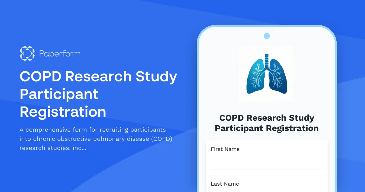 COPD Research Study Participant Registration