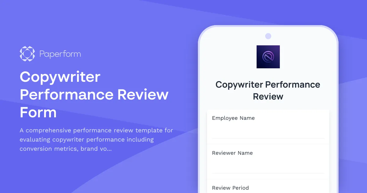 Copywriter Performance Review Form