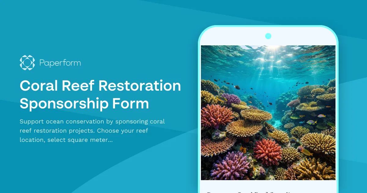 Coral Reef Restoration Sponsorship Form