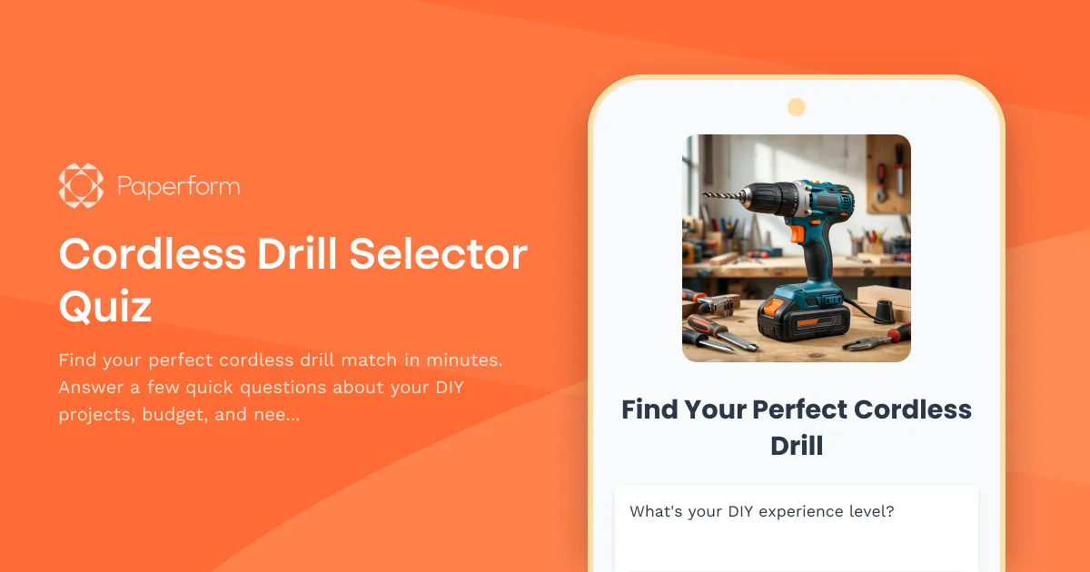 Cordless Drill Selector Quiz