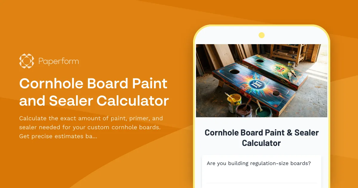 Cornhole Board Paint and Sealer Calculator