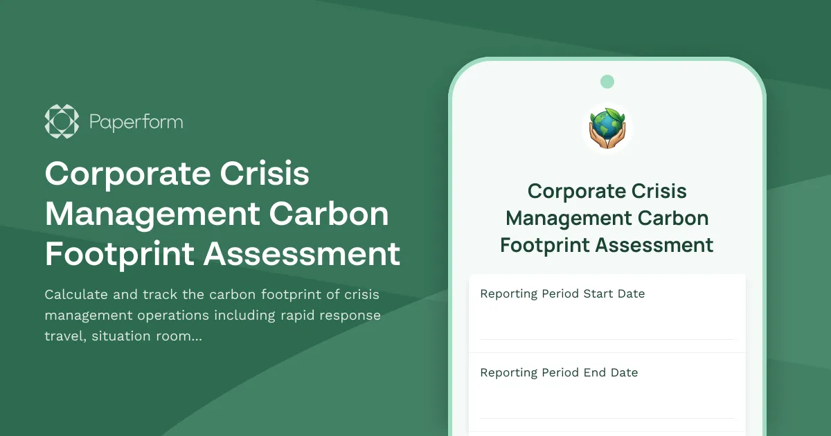 Corporate Crisis Management Carbon Footprint Assessment