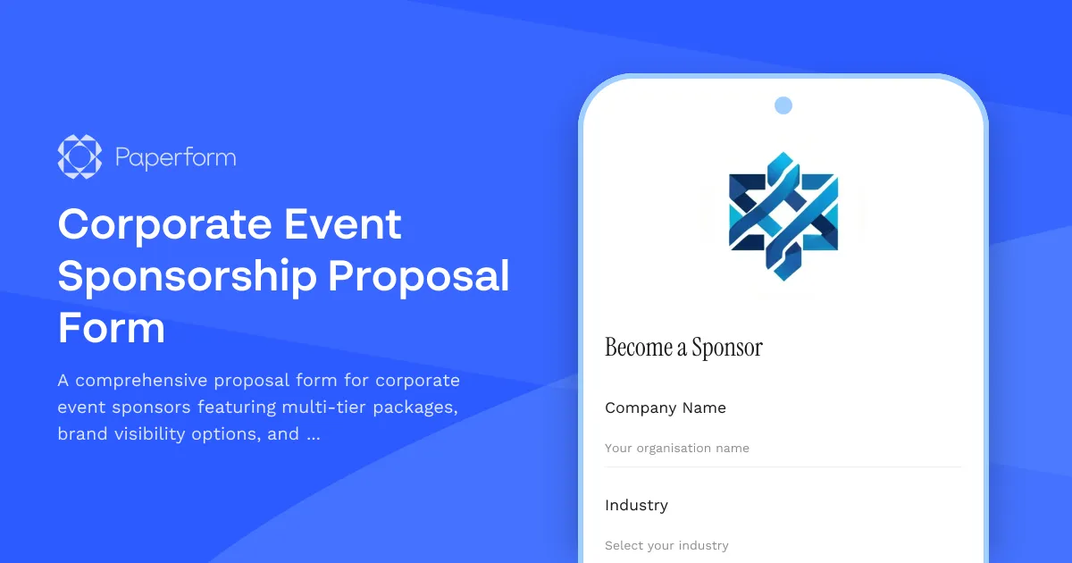 Corporate Event Sponsorship Proposal Form