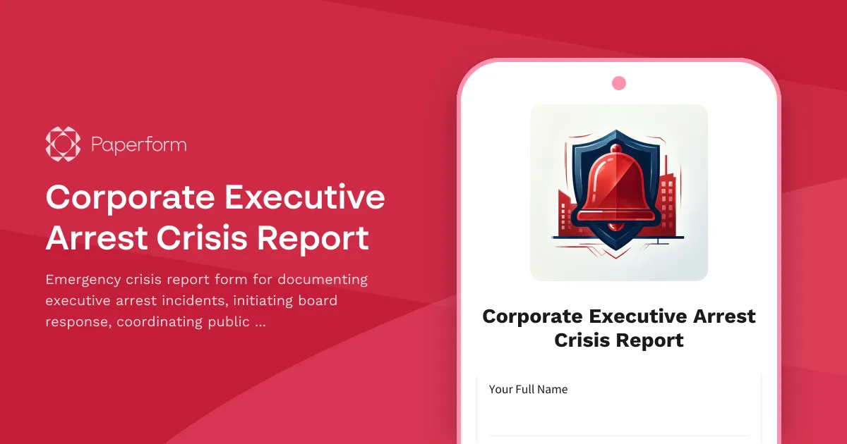 Corporate Executive Arrest Crisis Report