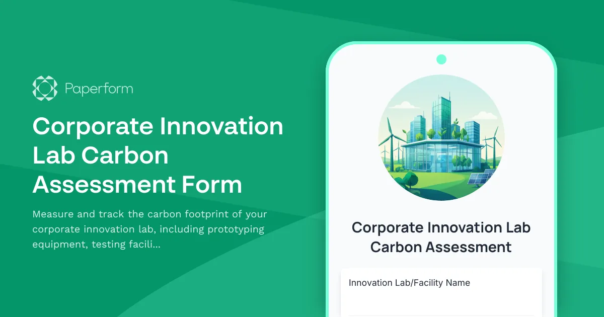 Corporate Innovation Lab Carbon Assessment Form