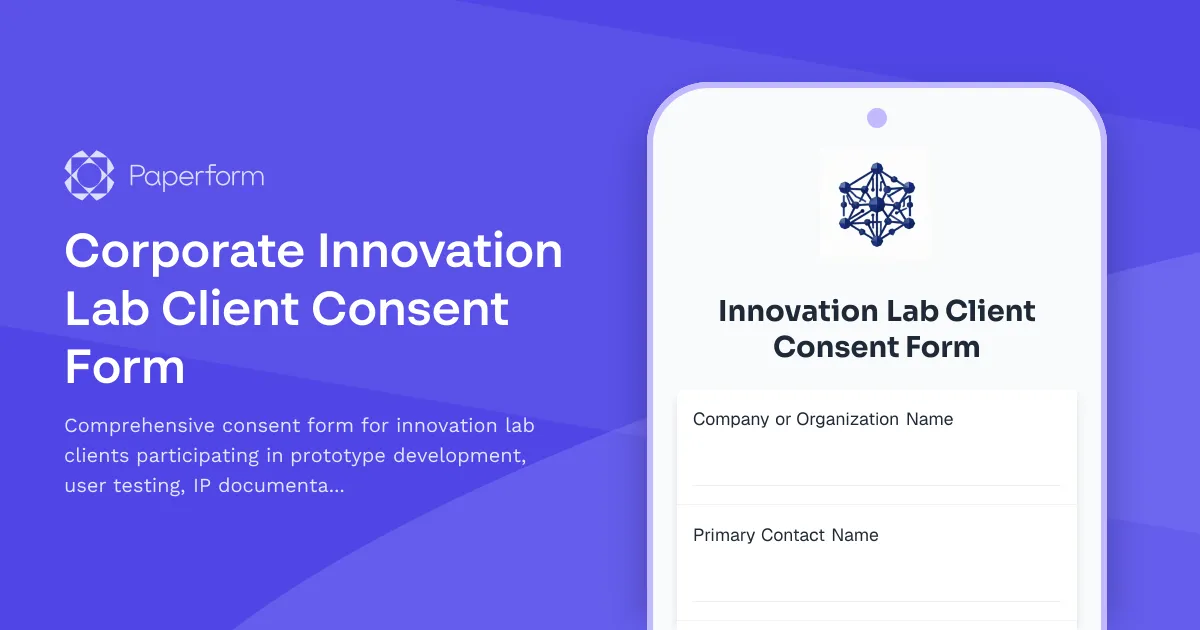 Corporate Innovation Lab Client Consent Form