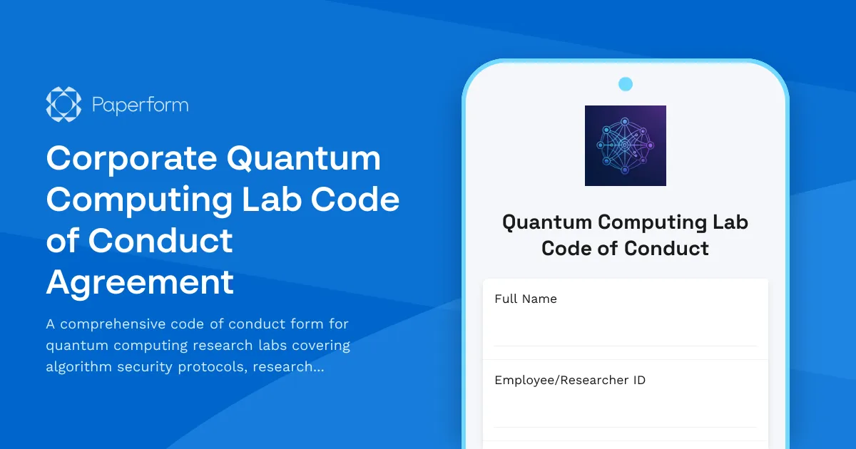 Corporate Quantum Computing Lab Code of Conduct Agreement