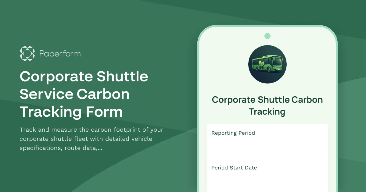 Corporate Shuttle Service Carbon Tracking Form