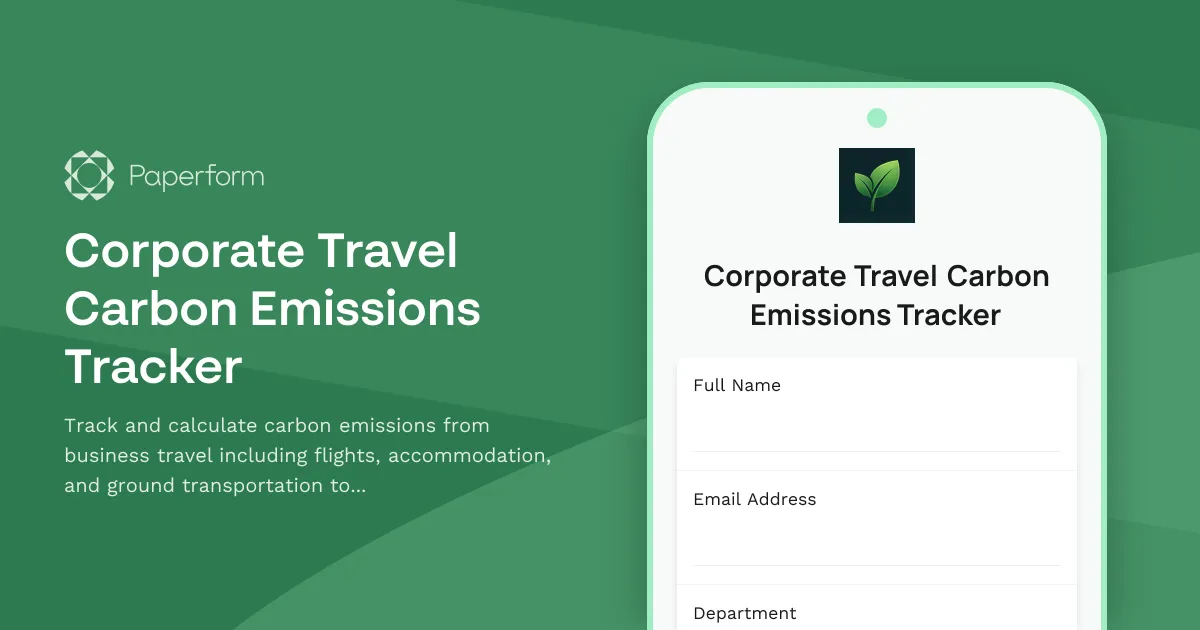 Corporate Travel Carbon Emissions Tracker