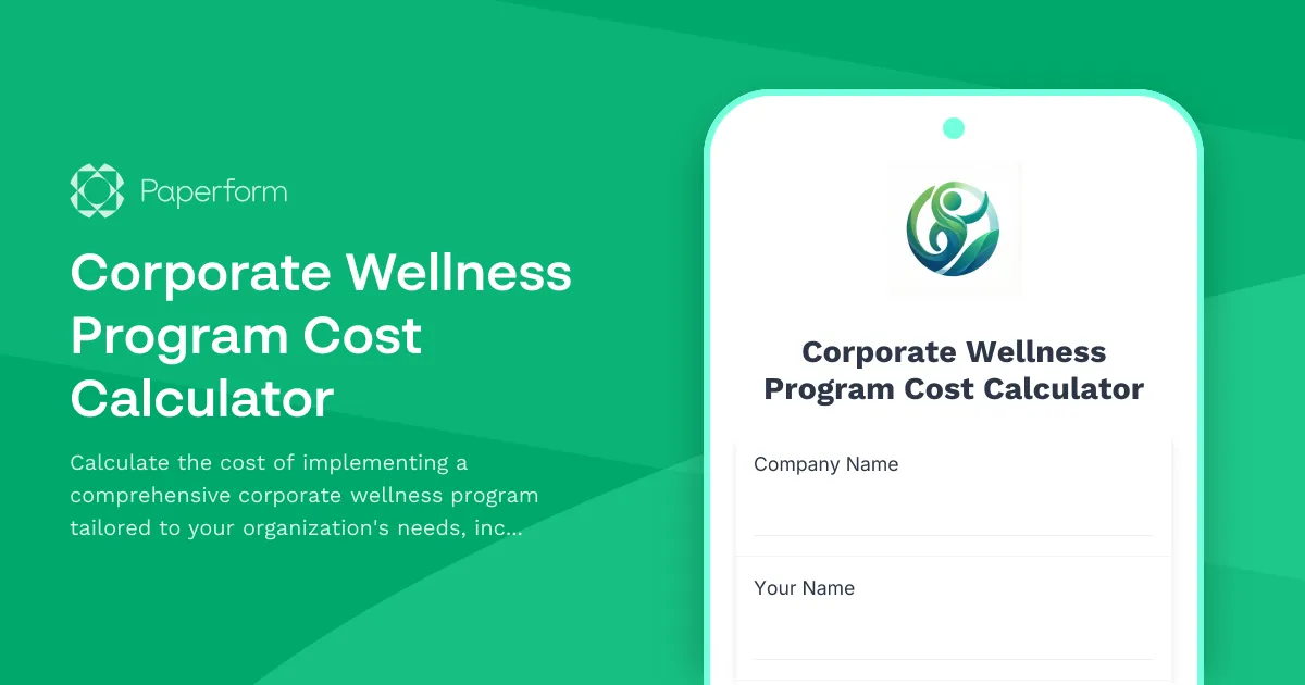 Corporate Wellness Program Cost Calculator