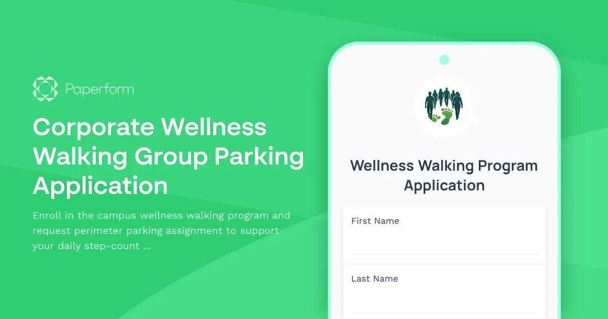 Corporate Wellness Walking Group Parking Application