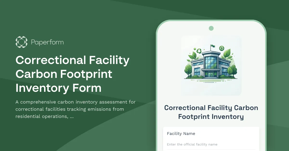 Correctional Facility Carbon Footprint Inventory Form