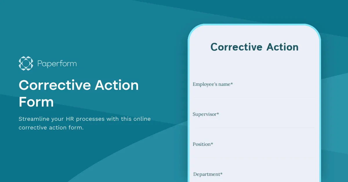 Corrective Action Form