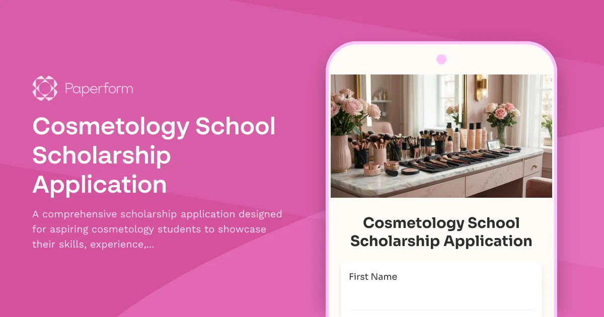 Cosmetology School Scholarship Application