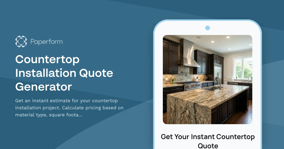 Countertop Installation Quote Generator