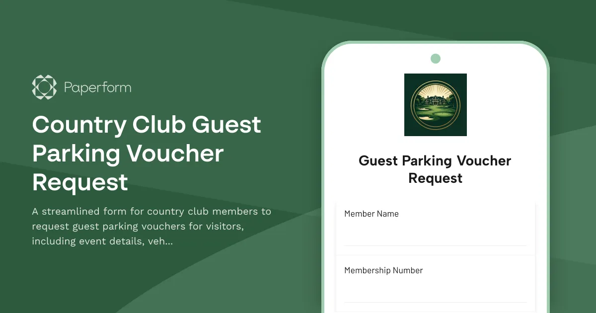 Country Club Guest Parking Voucher Request