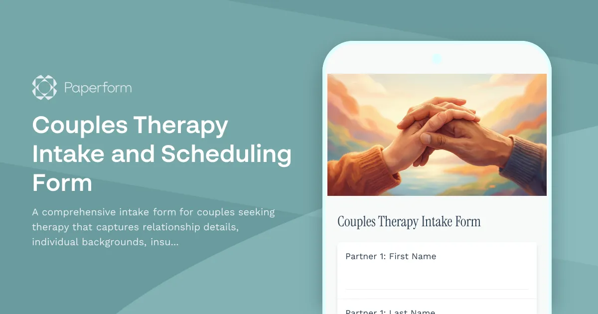 Couples Therapy Intake and Scheduling Form