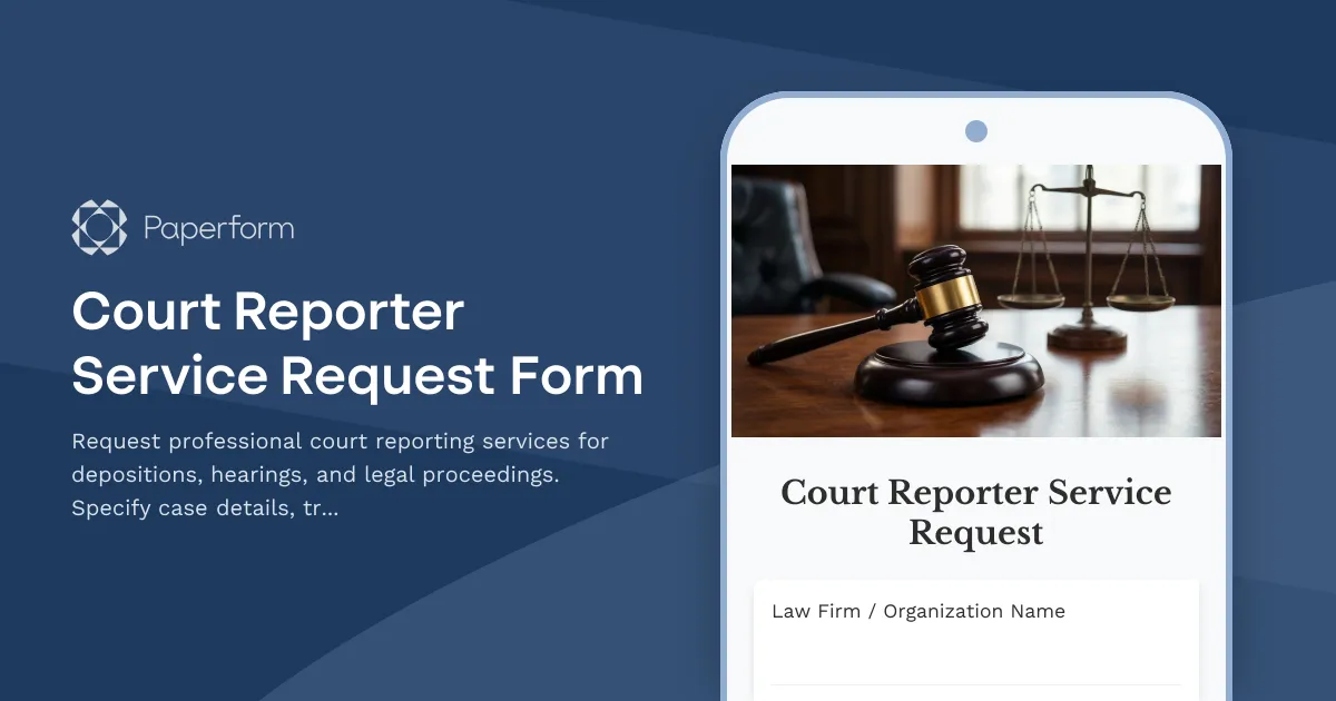 Court Reporter Service Request Form