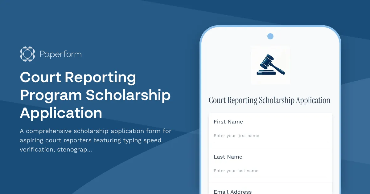 Court Reporting Program Scholarship Application
