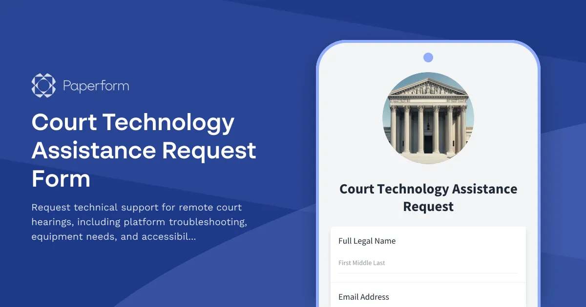 Court Technology Assistance Request Form