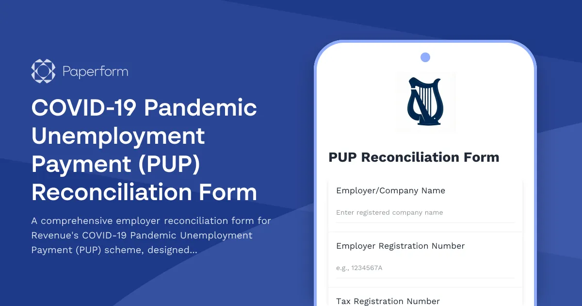 COVID-19 Pandemic Unemployment Payment (PUP) Reconciliation Form