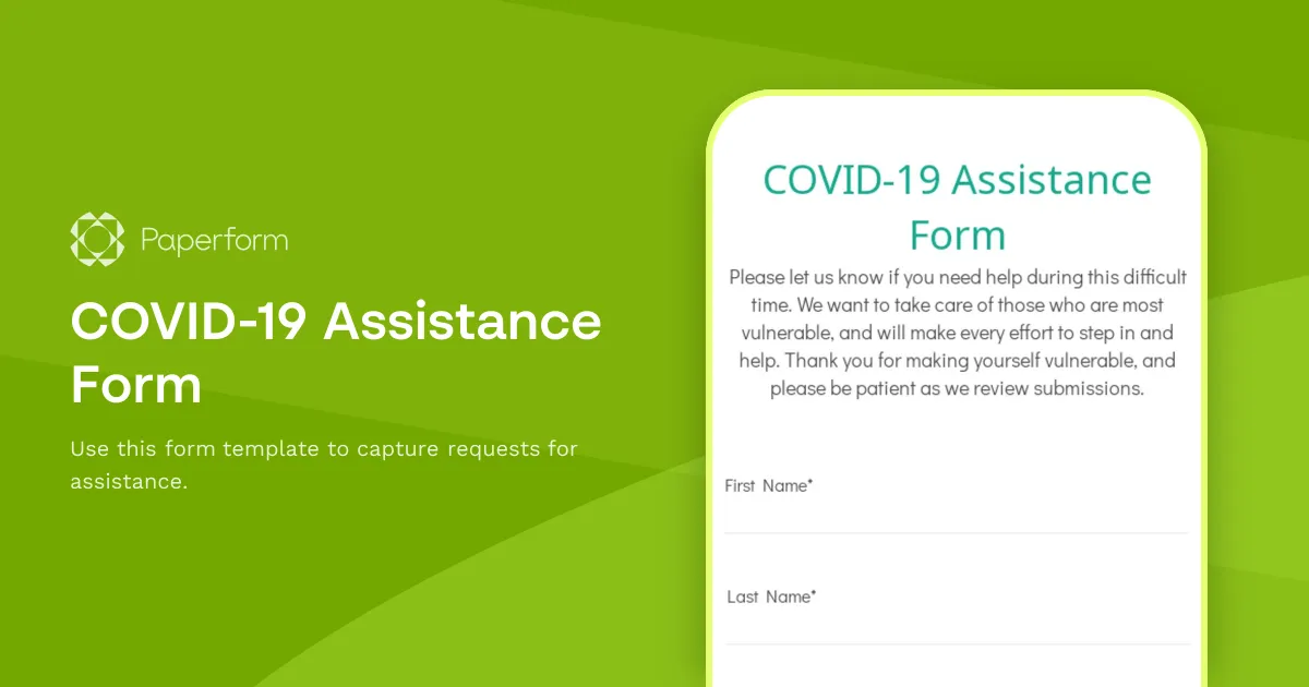 COVID-19 Assistance Form