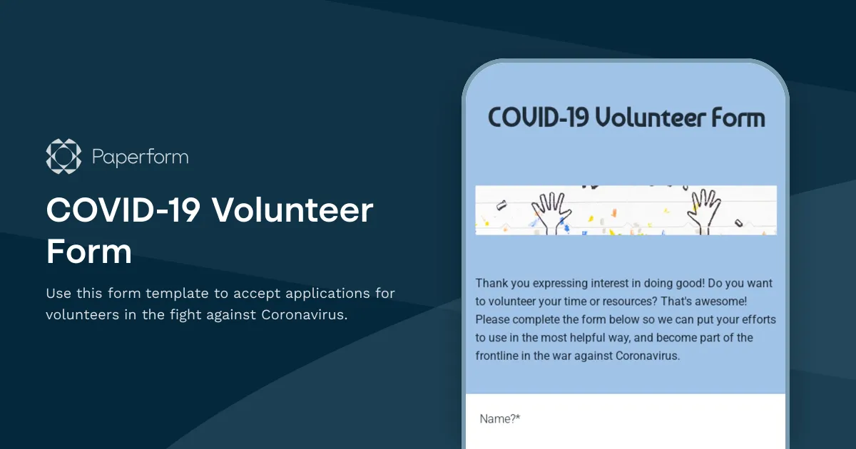 COVID-19 Volunteer Form