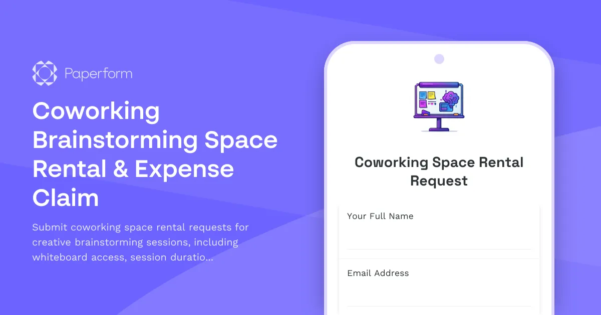 Coworking Brainstorming Space Rental & Expense Claim