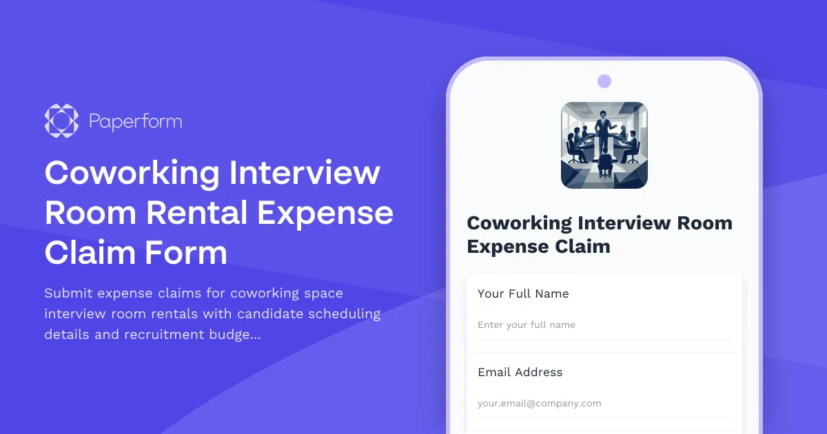 Coworking Interview Room Rental Expense Claim Form