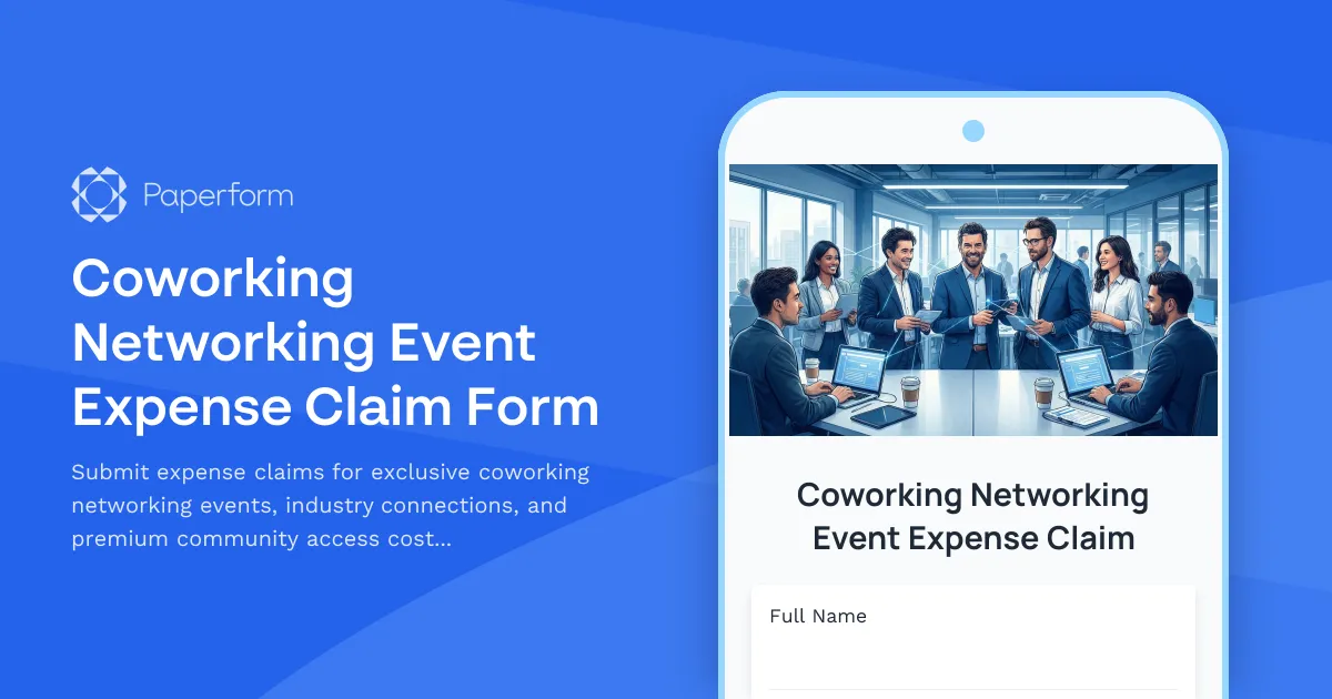 Coworking Networking Event Expense Claim Form