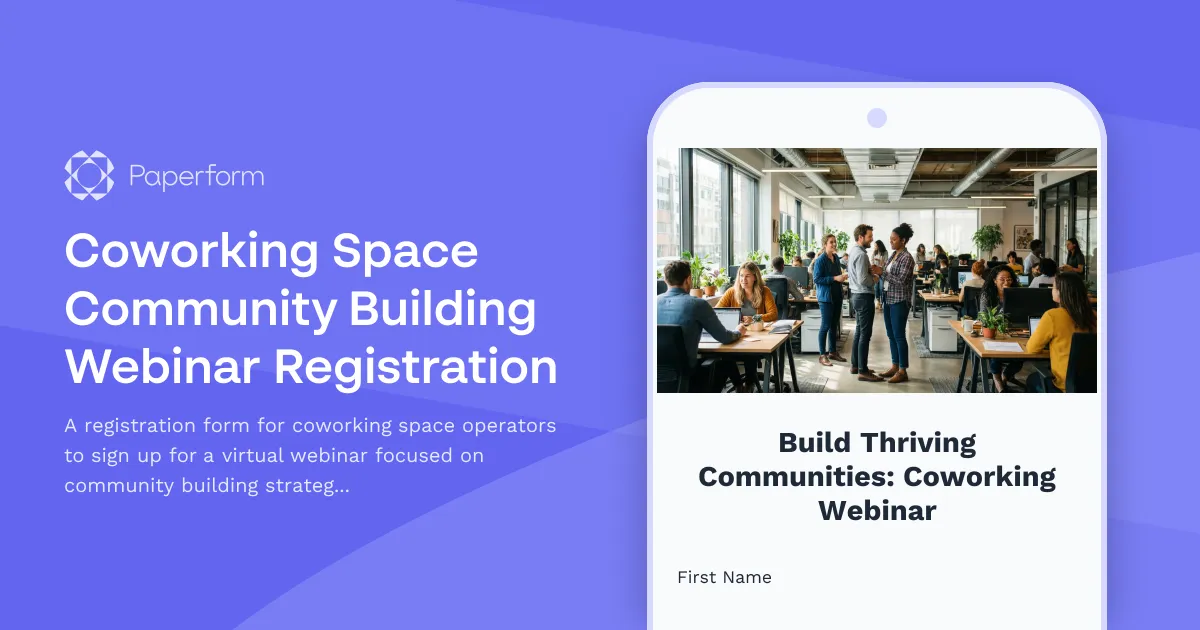 Coworking Space Community Building Webinar Registration