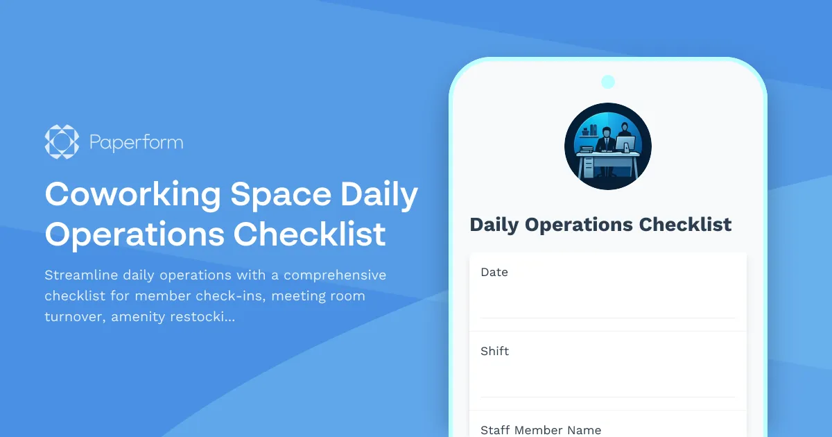 Coworking Space Daily Operations Checklist