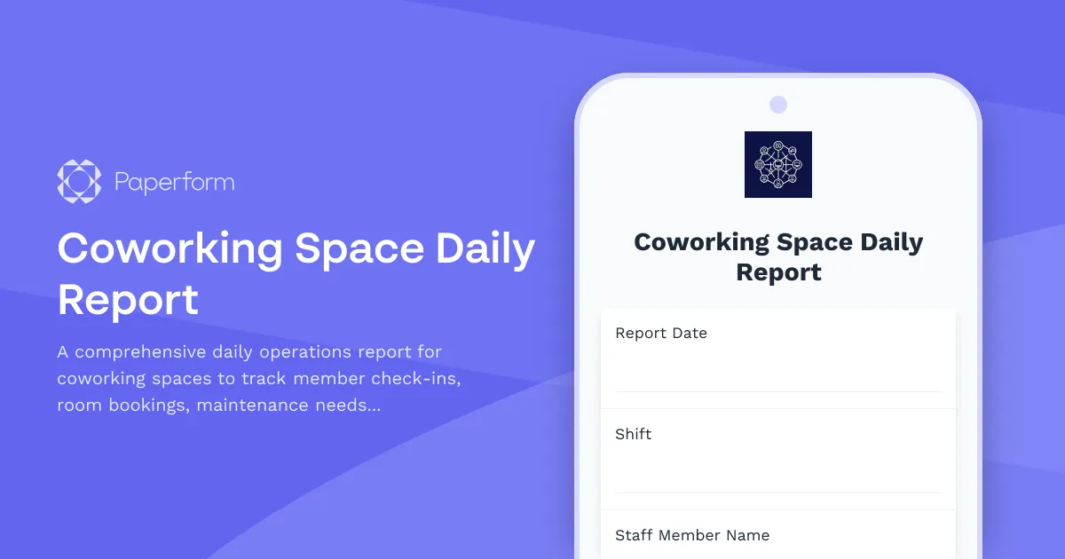 Coworking Space Daily Report
