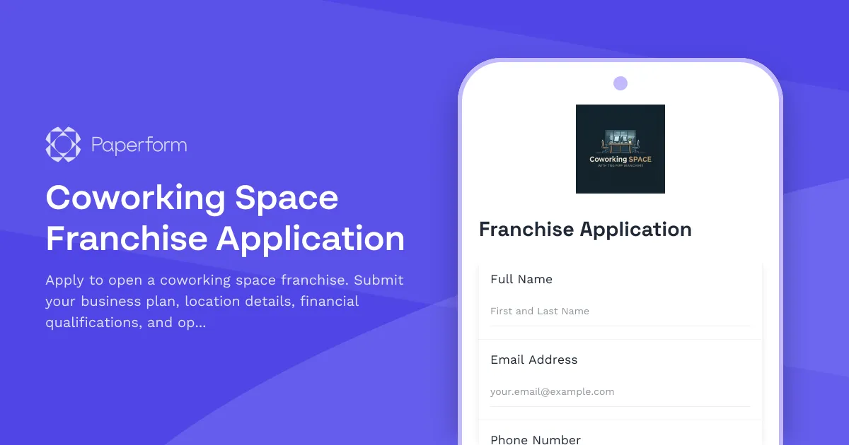 Coworking Space Franchise Application