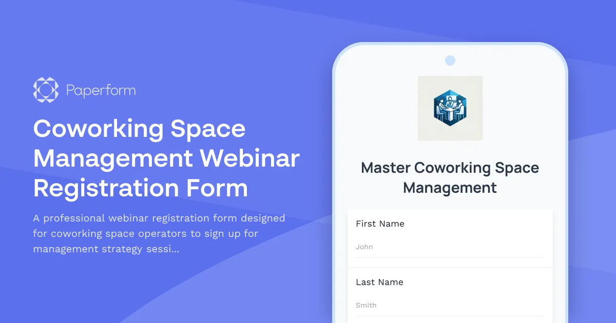 Coworking Space Management Webinar Registration Form