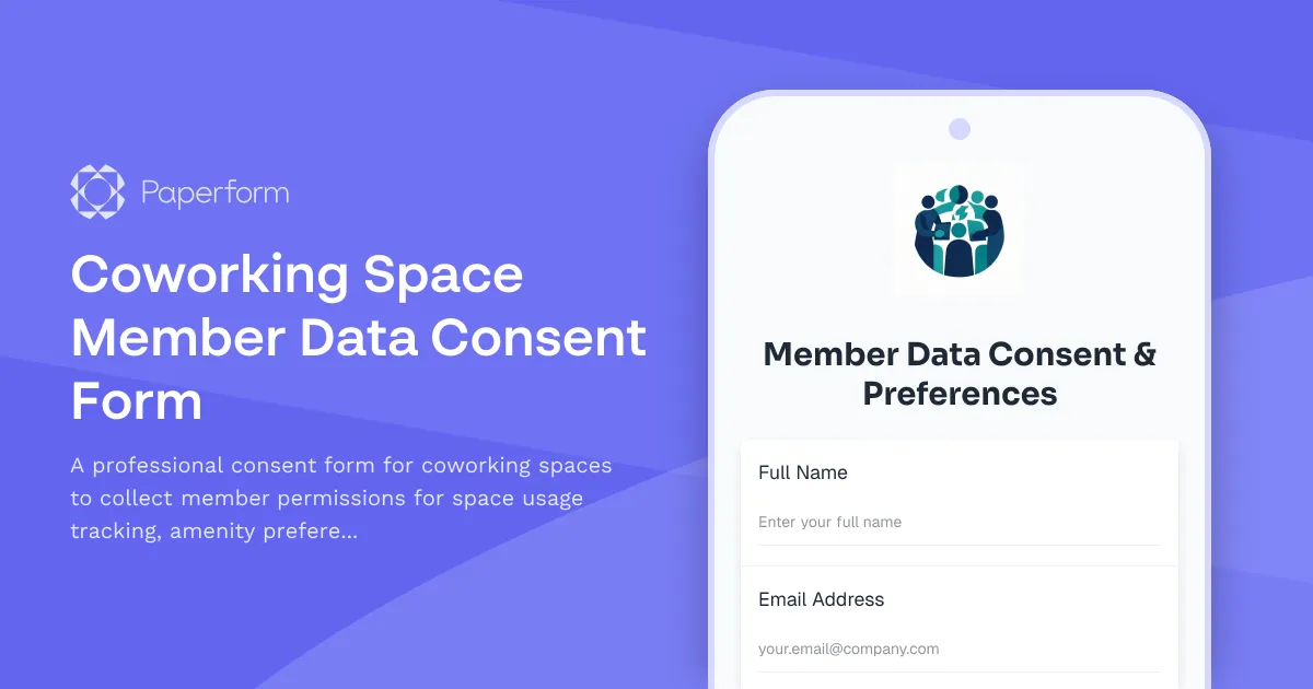 Coworking Space Member Data Consent Form