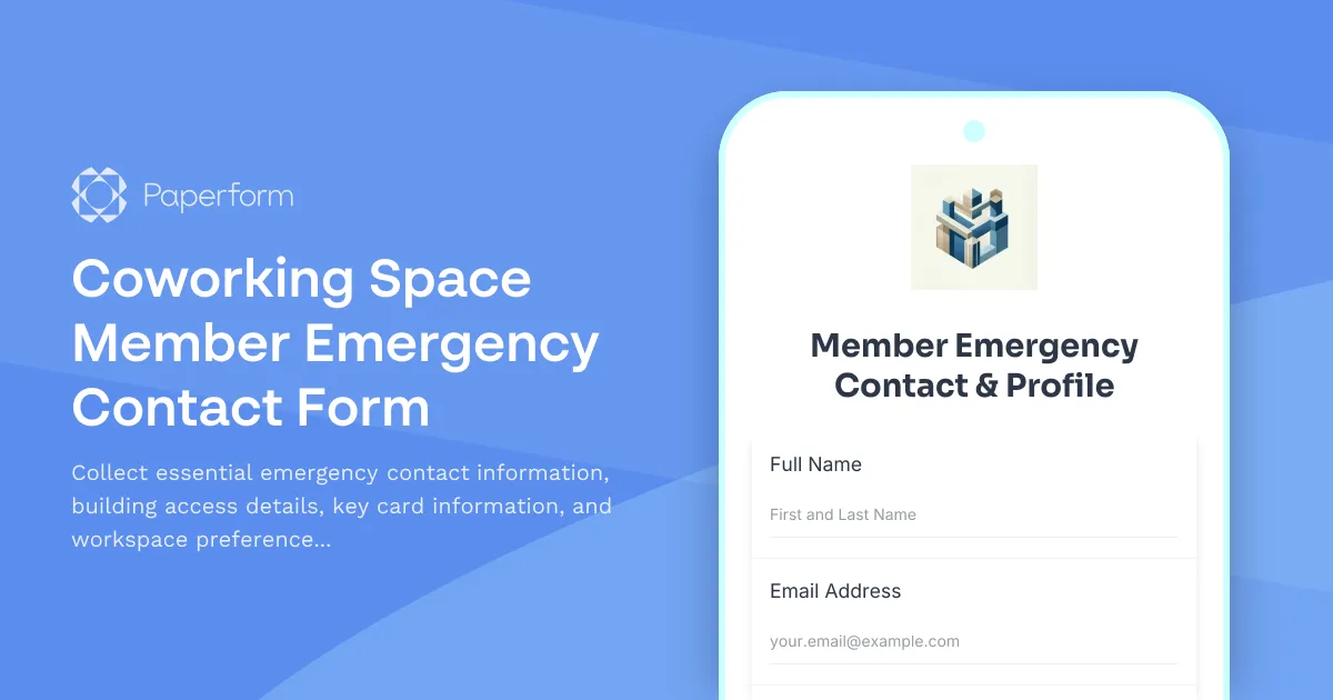 Coworking Space Member Emergency Contact Form