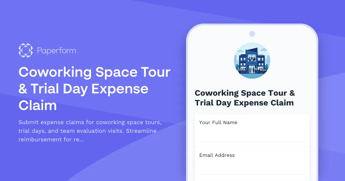 Coworking Space Tour & Trial Day Expense Claim