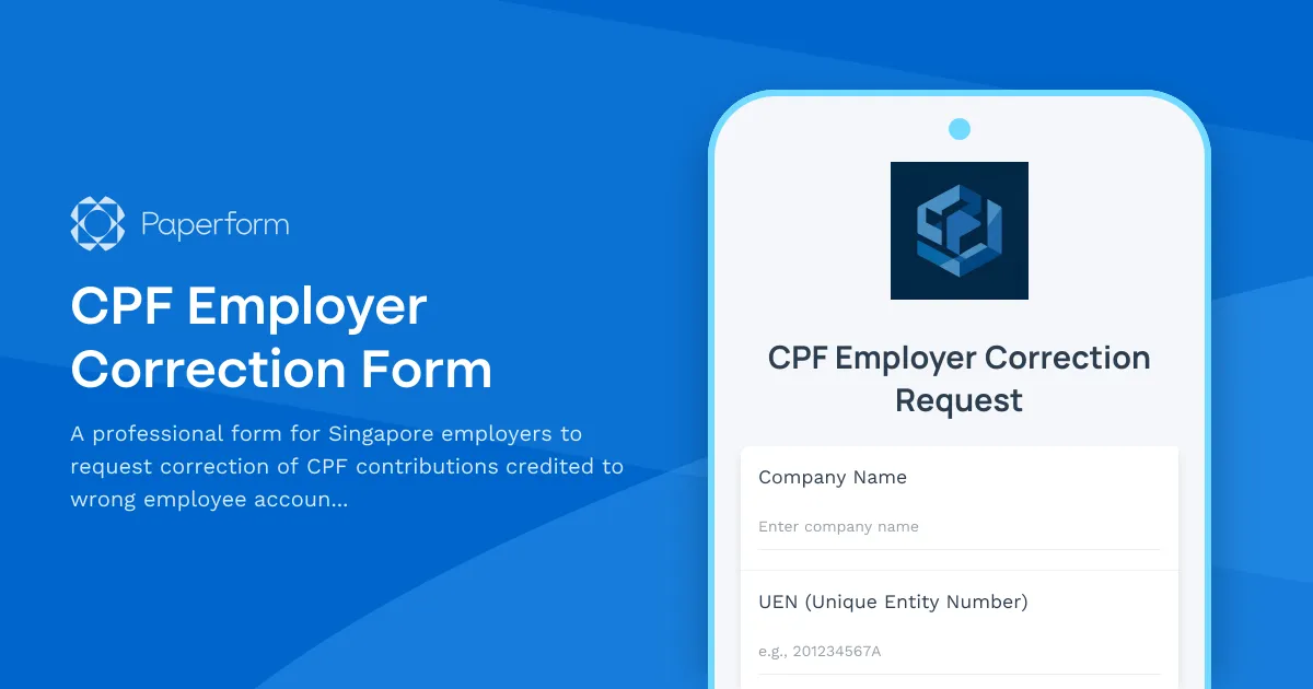 CPF Employer Correction Form